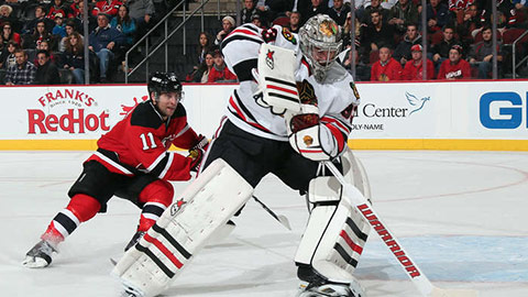 Scott Darling v utkání proti New Jersey