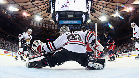 Scott Darling v utkání proti Rangers