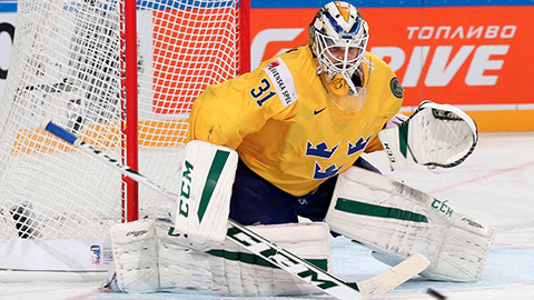 Anders Nilsson v utkání proti Kanadě