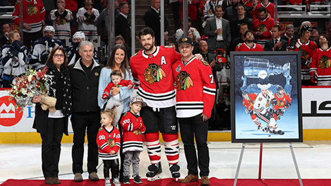 Brent Seabrook s rodinou