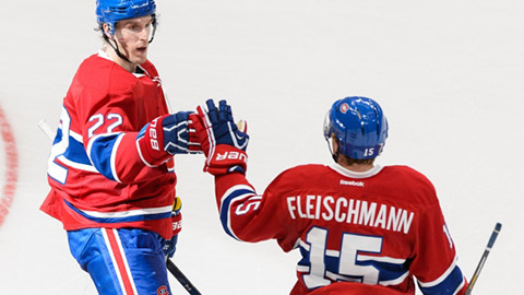 Dale Weise a Tomáš Fleischmann se radují z gólu (© Minas Panagiotakis, Getty Images)